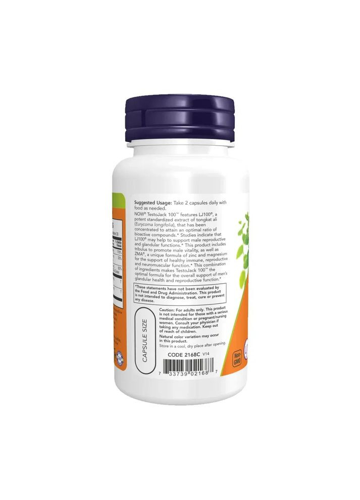 Тестостерон (TestoJack 100) 60 капсул Now Foods (361114752)