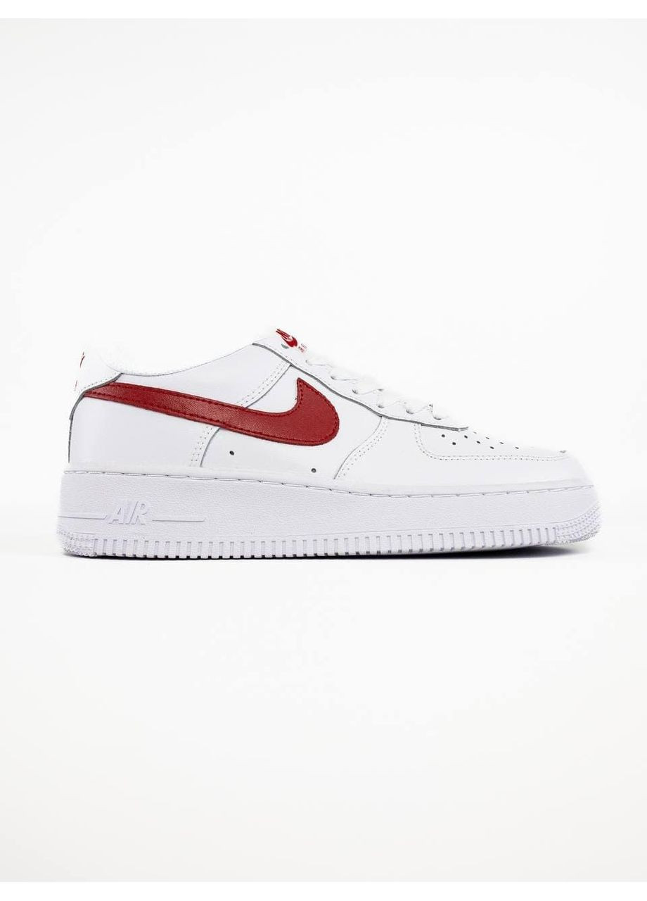 КРОСІВКИ ЖІНОЧІ NIKE AIR FORCE 1 WHITE RED 6 НАЙК АІР ФОРС 1 БІЛІ No Brand білі демісезони (392012770)