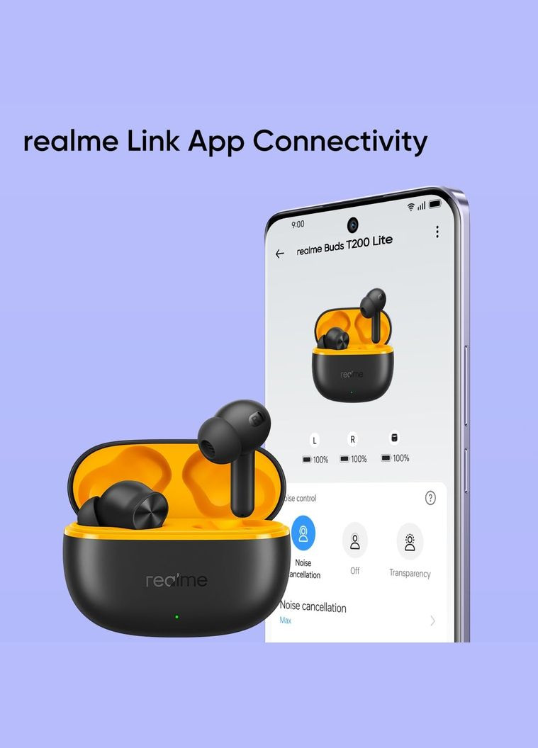 Bluetooth-гарнітура Buds T200 Lite Volt Black_EU Realme (347586210)