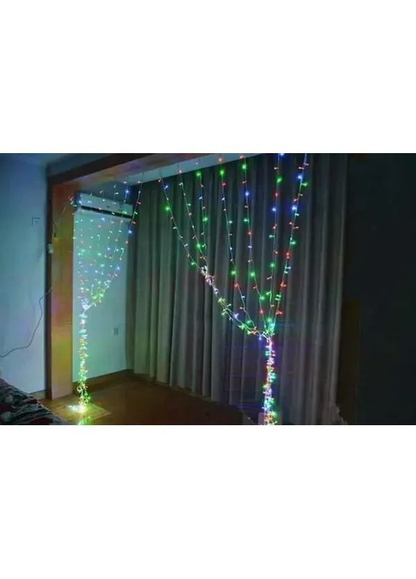 Светодиодная новогодняя гирлянда водопад 2х2 цветная, новогодние гирлянды LED для дома на окно No Brand (367166410)