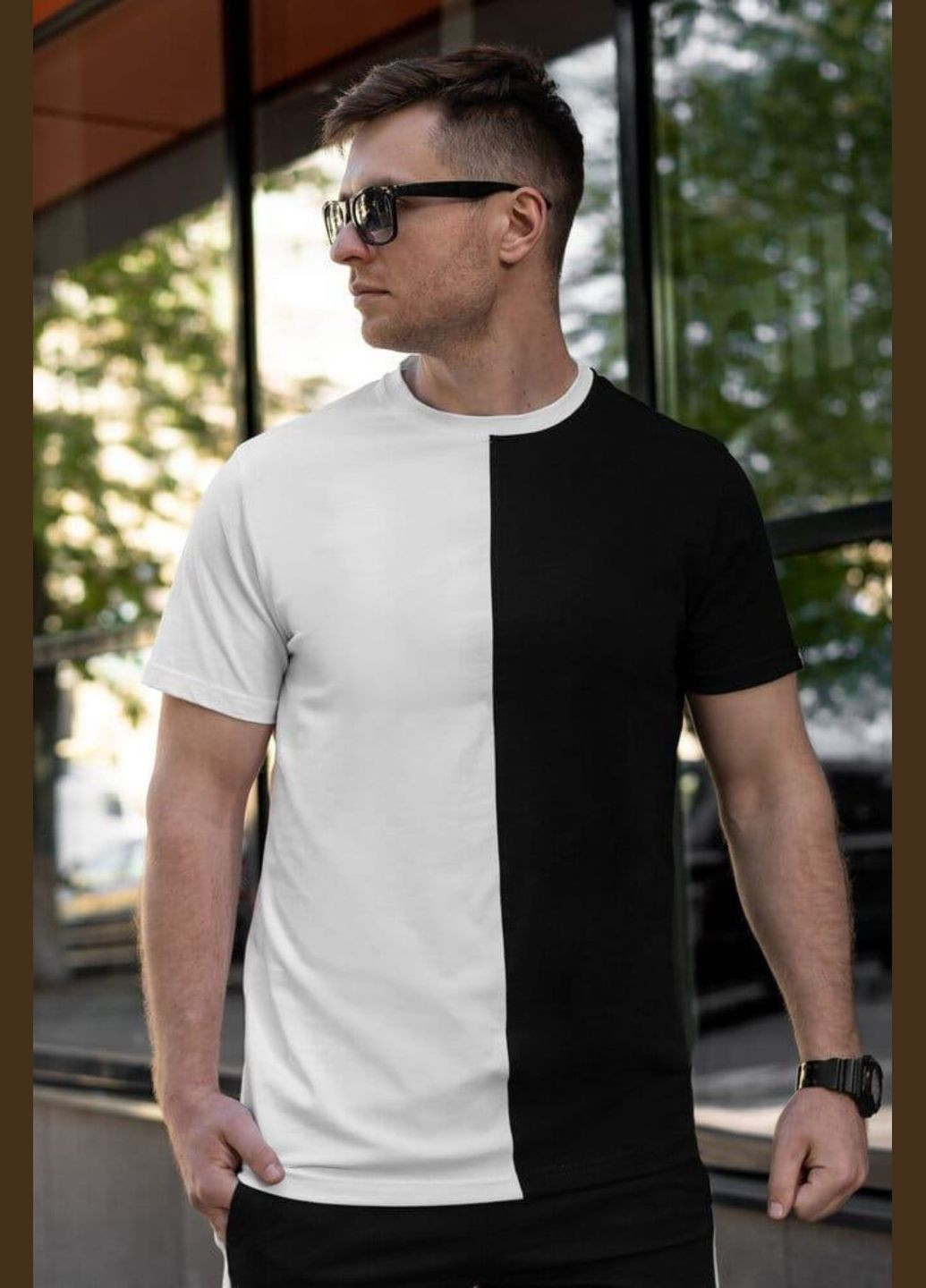 Черно-белая базовая футболка No Brand
