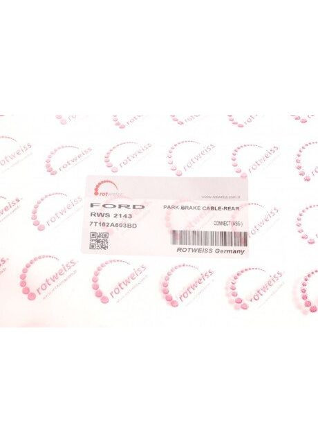 Трос ручника (задний) Ford Connect 02- (-ABS) (высокая база) (барабанный тормоз) RWS2143 (opt-om) No Brand (342404943)