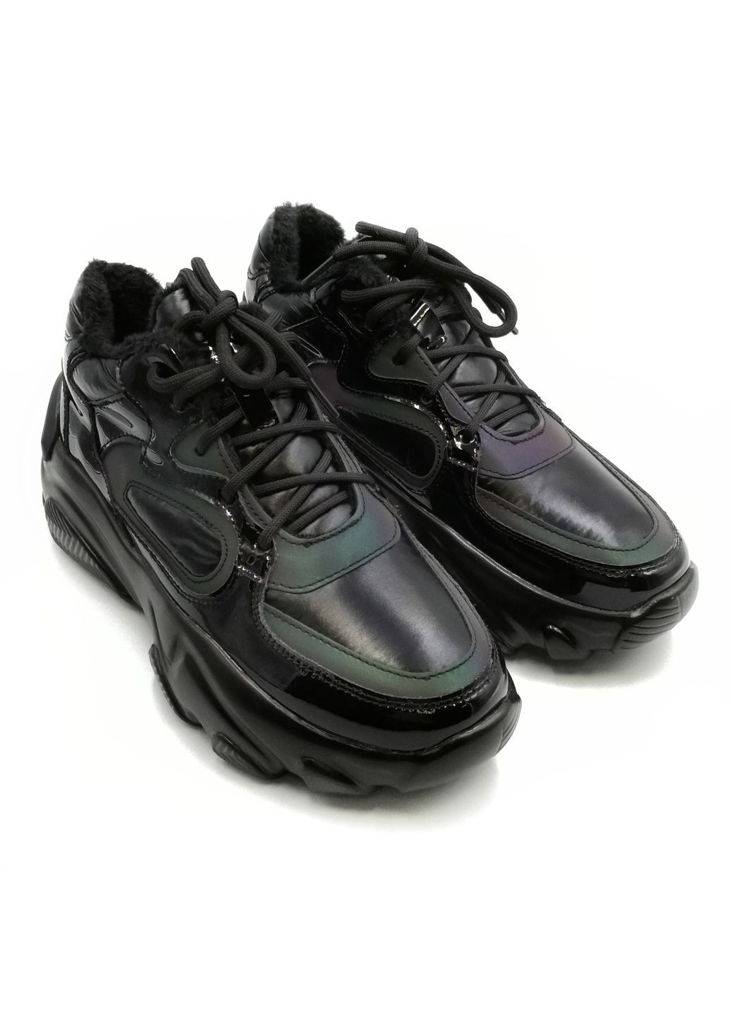 Черные всесезонные кроссовки (р) лак/текстиль 0-1-2-oab-806-1 Lifexpert