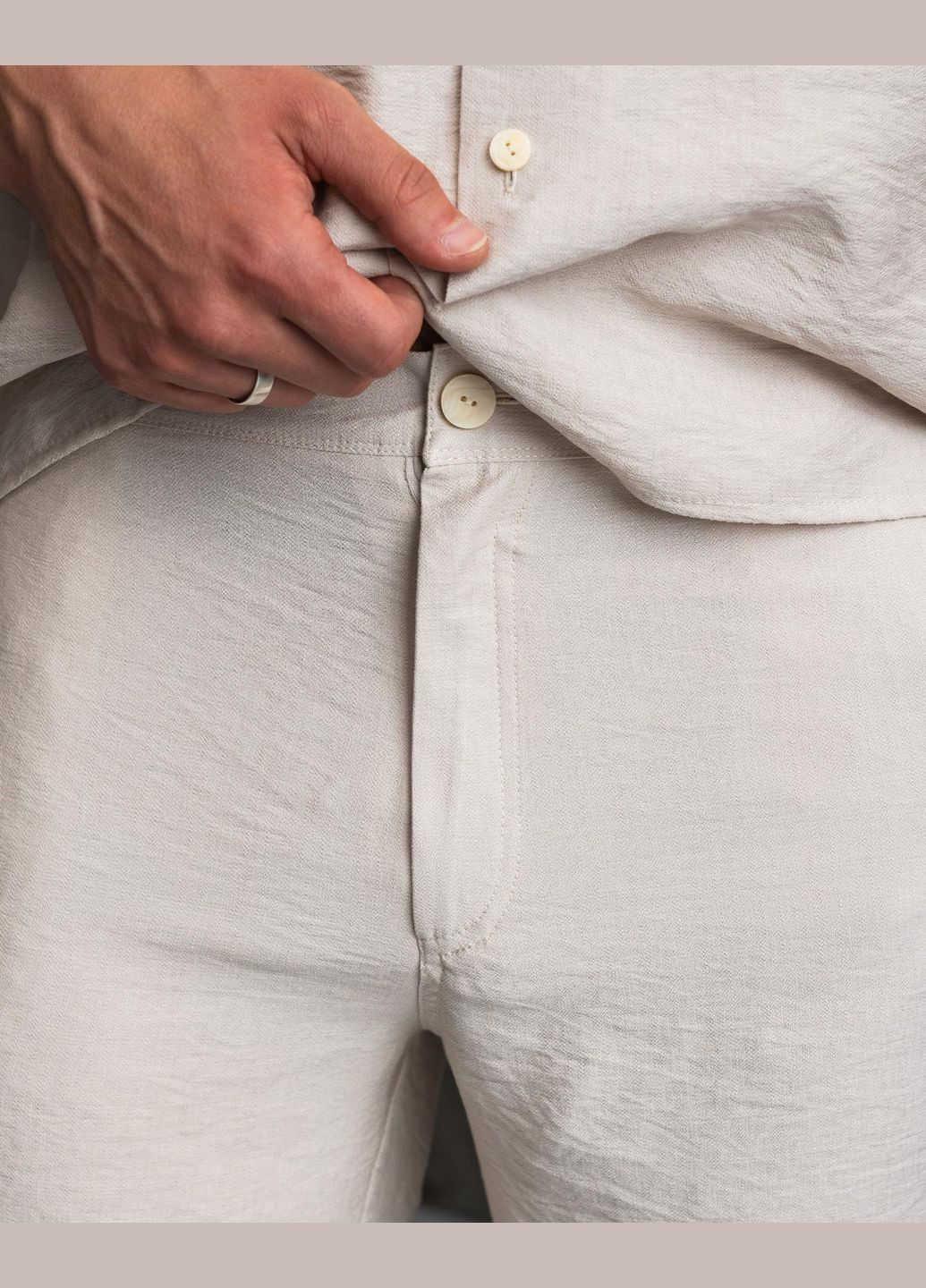 Мужские бежевые шорты из льна модные функциональные, шорты и бриджи для отдыха длинные мужские Intruder (338782748)