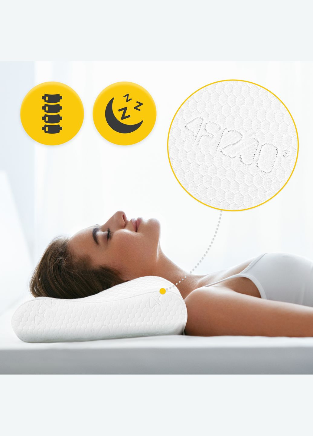 Подушка ортопедическая Ergo+ Small 30 x 50 см охолоджуюча для сна White (P-5907739319418) 4FIZJO (327400662)