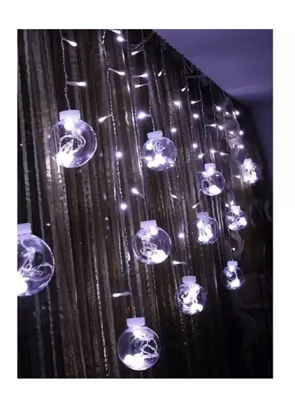Светодиодная гирлянда с шарами пультом от USB 8 режимов свечения 108 LED длина 540 см (481283-Prob) Холодны белый свет Unbranded (359701913)