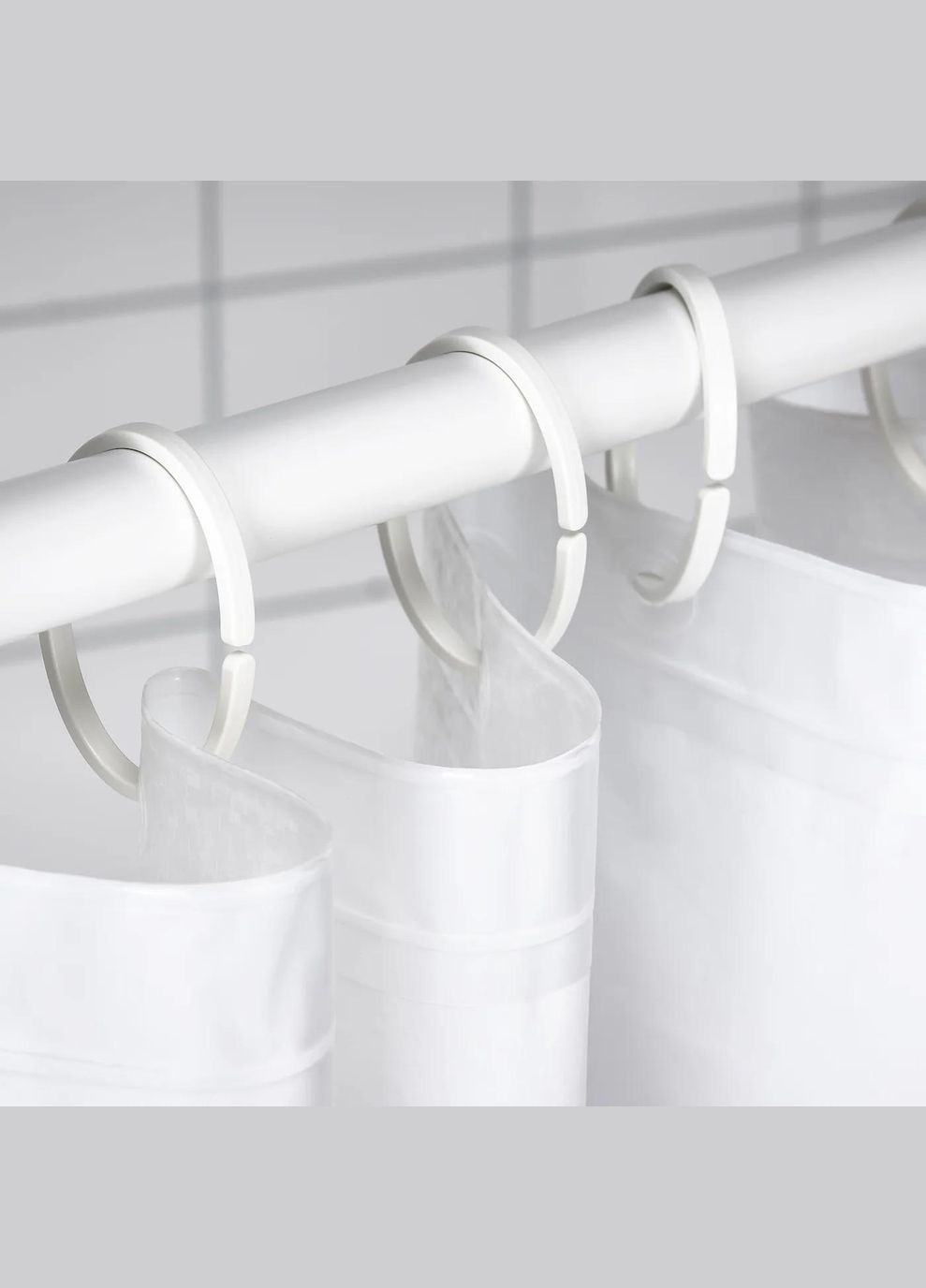 Кільця для душової шторки ІКЕА HASSJON білий (00466008) IKEA (267901033)