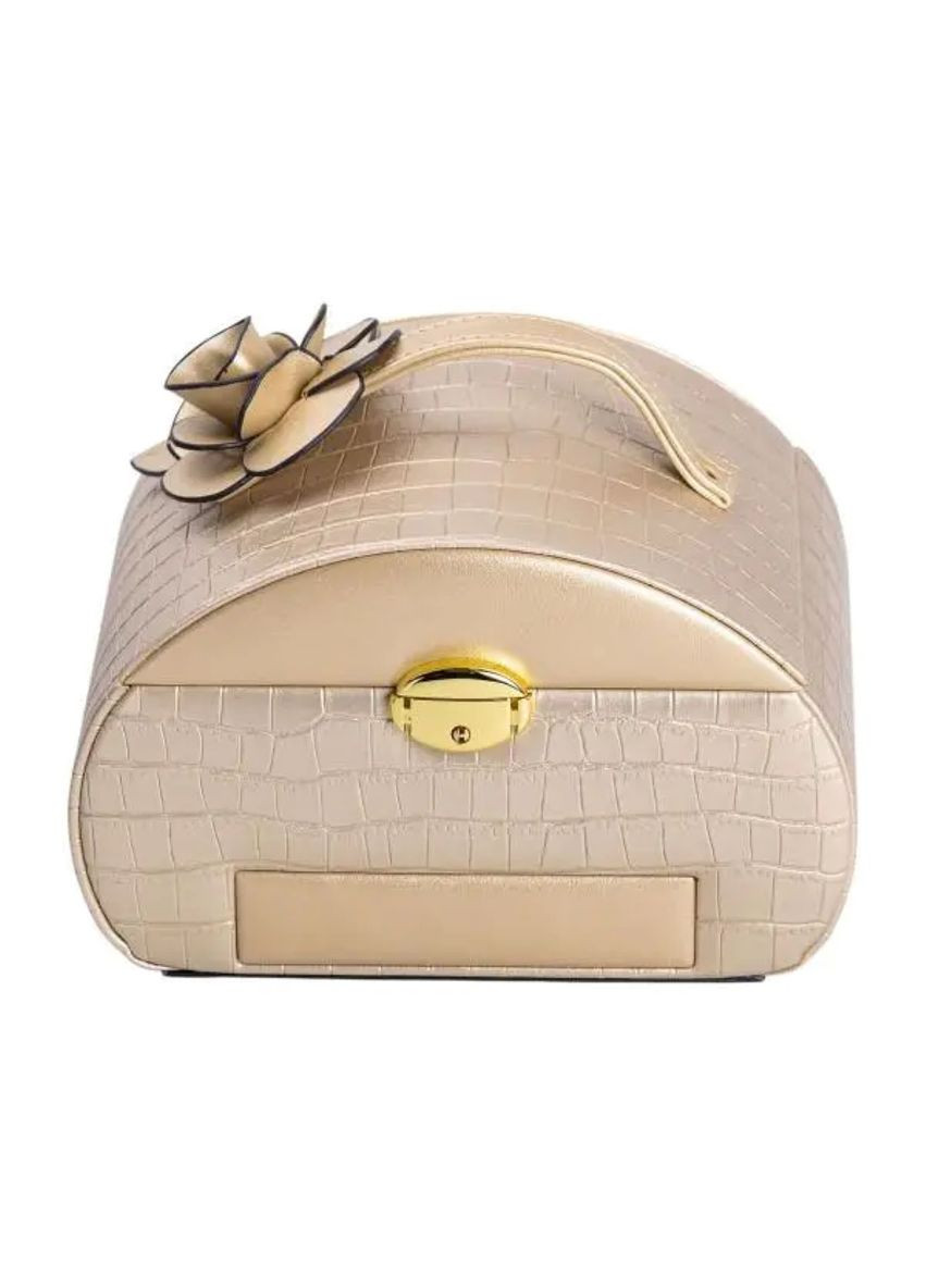 Шкатулка для украшений из эко кожи 3 яруса с замком органайзер для ювелирных изделий HP-5-21GOLD Yiwu (353503098)