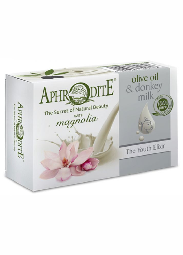 Натуральне оливкове мило з магнолією і молоком ослиць 85г (D80) Aphrodite (273257909)