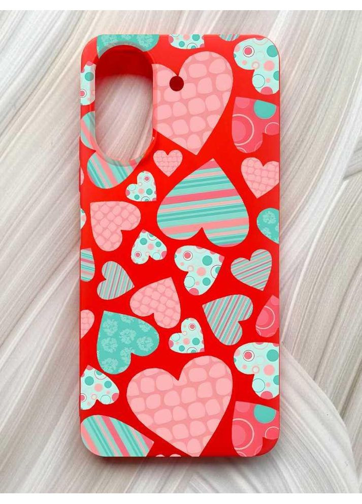 Матовый чехол на Xiaomi Redmi 13C / Poco C65 Разноцветные сердечка (принт 334) Creative (355410342)