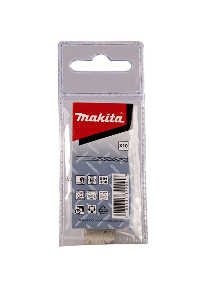 Набір свердл D-39506 (HSS-R, 3x61 мм, 10 шт) по металу (30198) Makita (295038720)