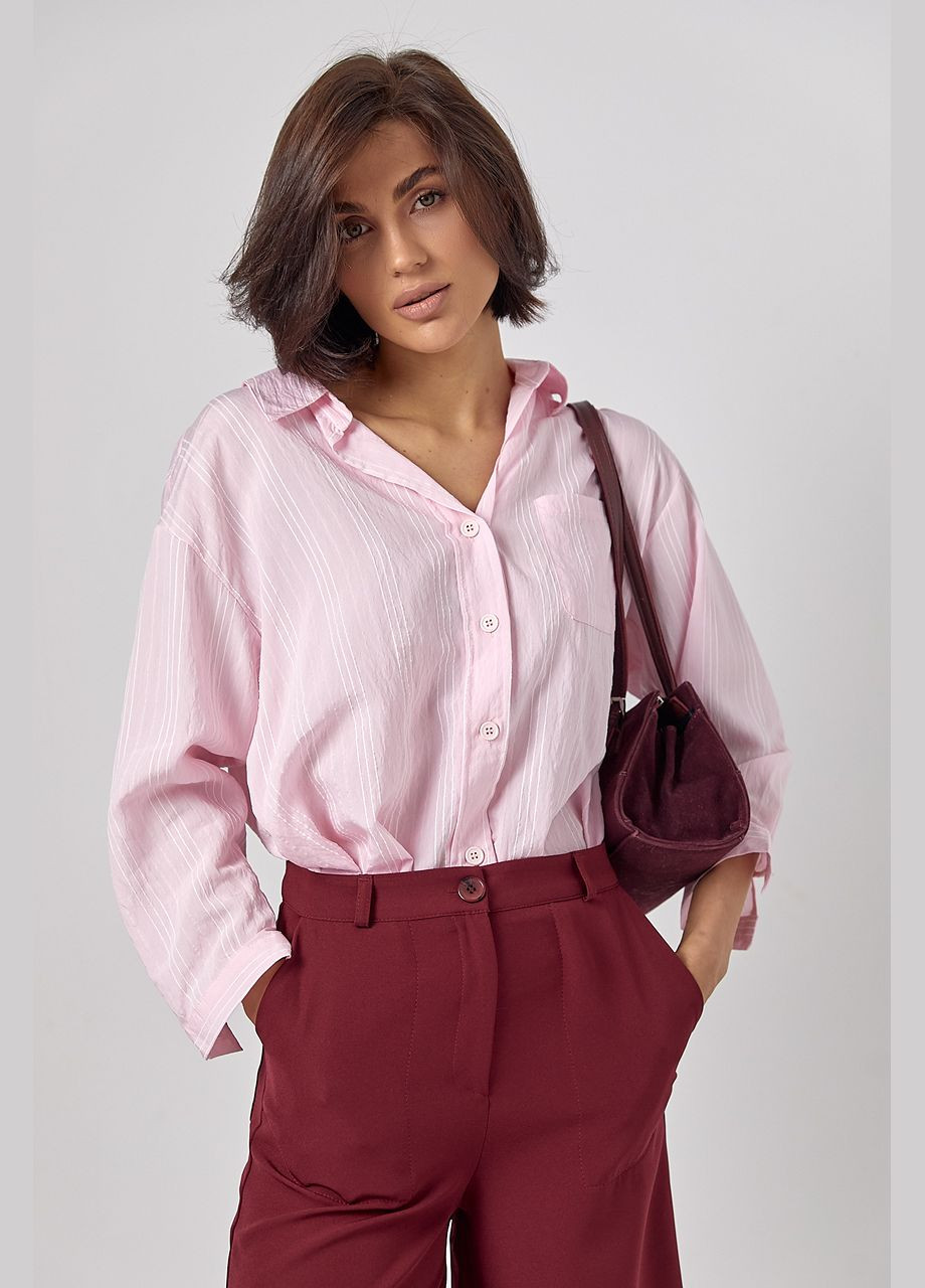 Жіноча сорочка у смужку з рукавами три чверті Lurex (319311914)