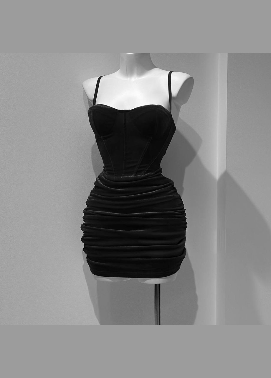 Черное праздничный, вечернее женское платье FINO Mode однотонное