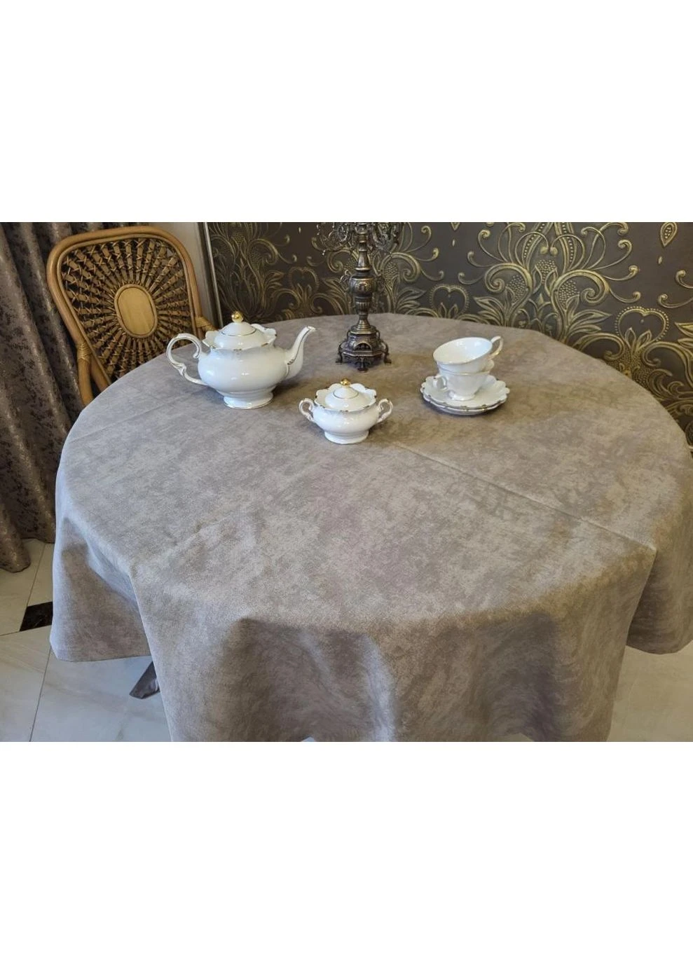 Скатерть овал см Мрамор беж No Brand (363193526)