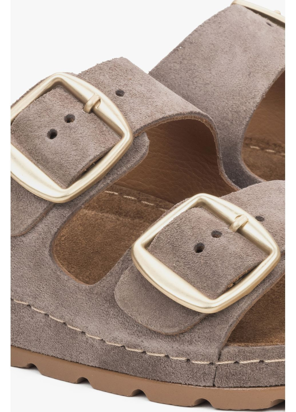 Темно-бежевые мюли, цвет темно-бежевый Estro