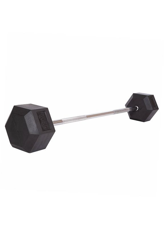 Штанга фіксована пряма гумова Rubber Hexagon Barbell TA-6230, (58508088) FDSO (323019958)