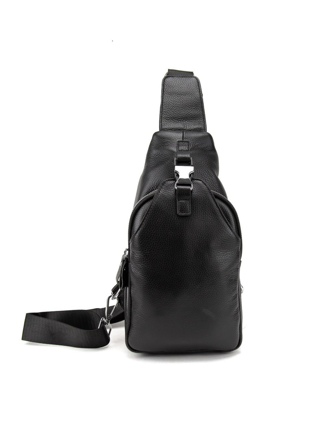 Кожаная мужская сумка слинг через плечо из натуральной кожи флотар черный RoyalBag A25F-6809-11A (338889882)