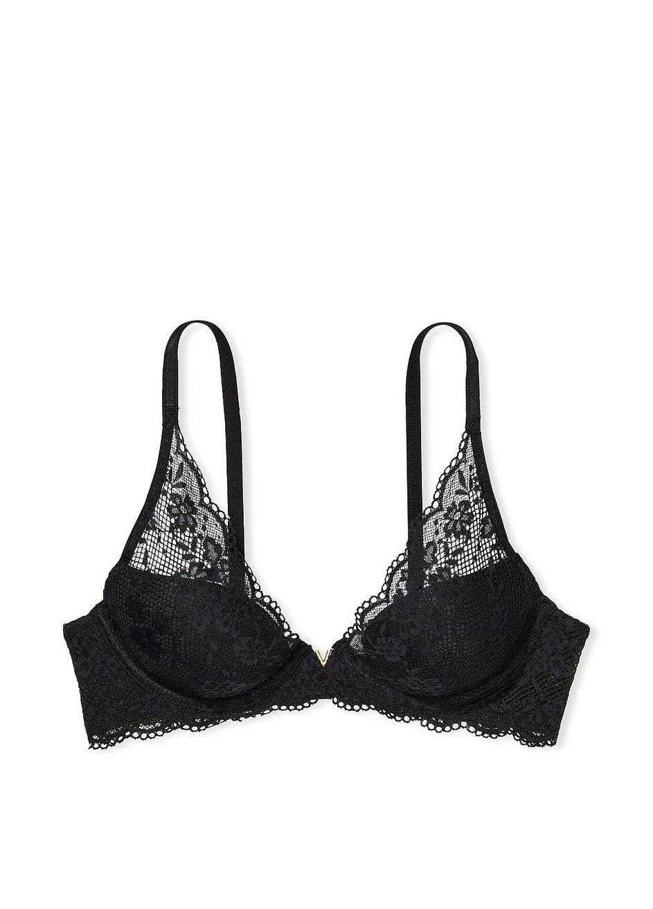 Чёрный бюстгальтер с глубокой подкладкой love cloud Victoria's Secret