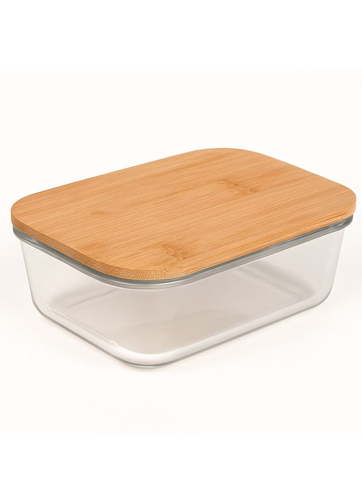 Маслянка з бамбуковою кришкою, контейнер для масла 15*10.5*5см Stenson (362583598)