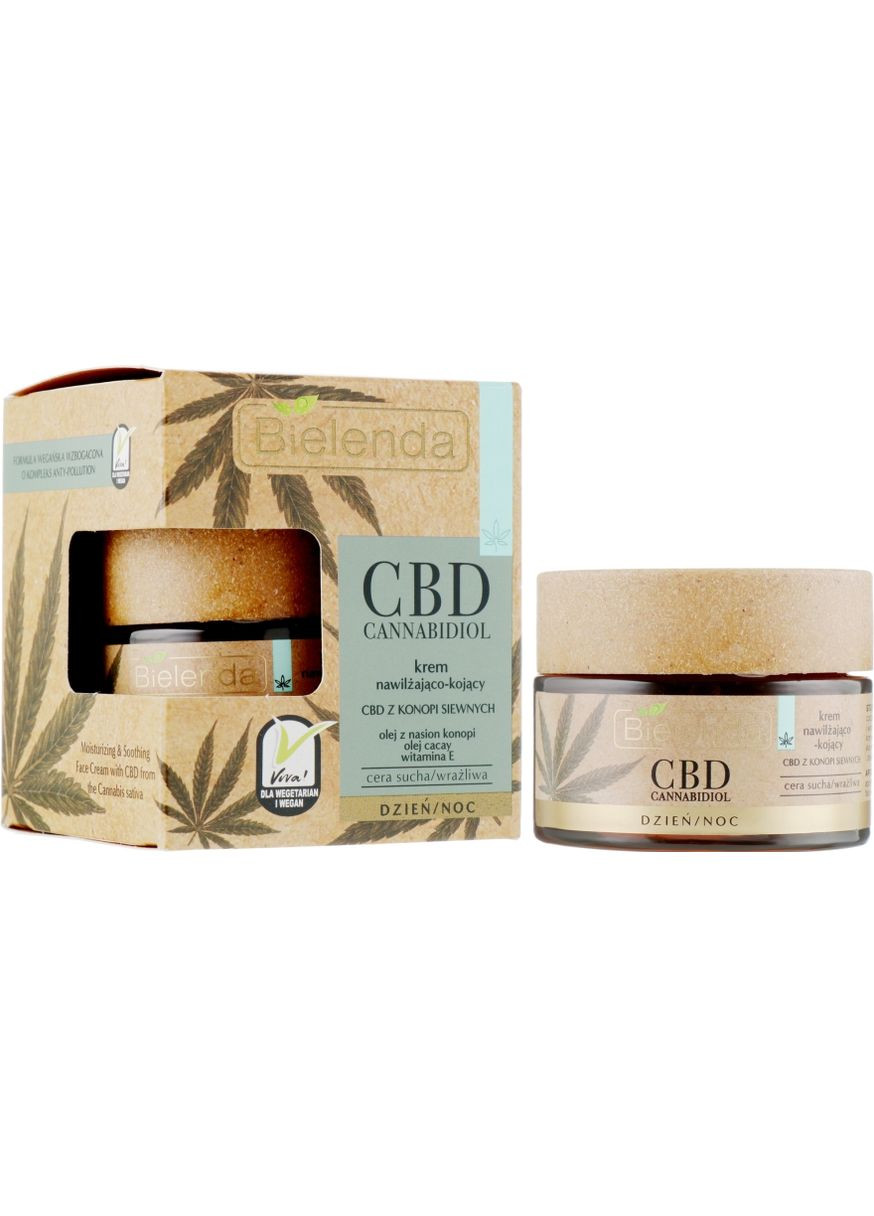 Крем для сухой и чувствительной кожи CBD Cannabidiol Moisturizing & Soothing Cream 50ml (683339-7935) Bielenda (368613011)