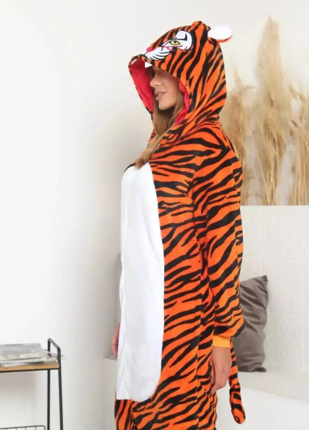 Женское кигуруми тигр с капюшоном, ушками и хвостом плюшевое (1028) My Kigu (356156699)