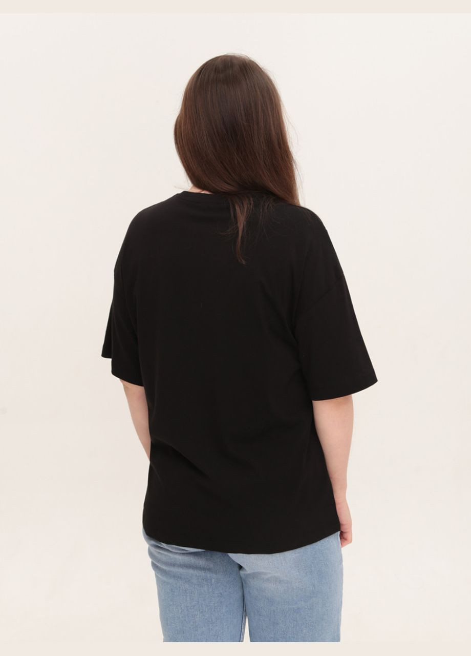 Женская футболка черная с цветами X-trap Пряма - (324026487)