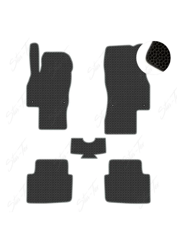 Комплект ковриков в салон на Skoda Kamiq (2019 - ) EVA/Капля Черный + Серый Star-Tex (385148675)