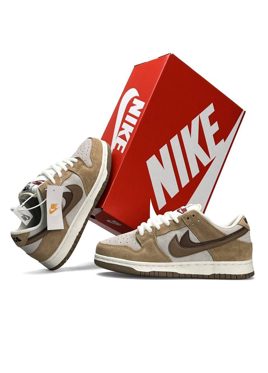 Кросівки жіночі Nike No Brand SB Dunk Low SE “85 Double Swoosh Brown Grey коричневі демісезони (342324748)