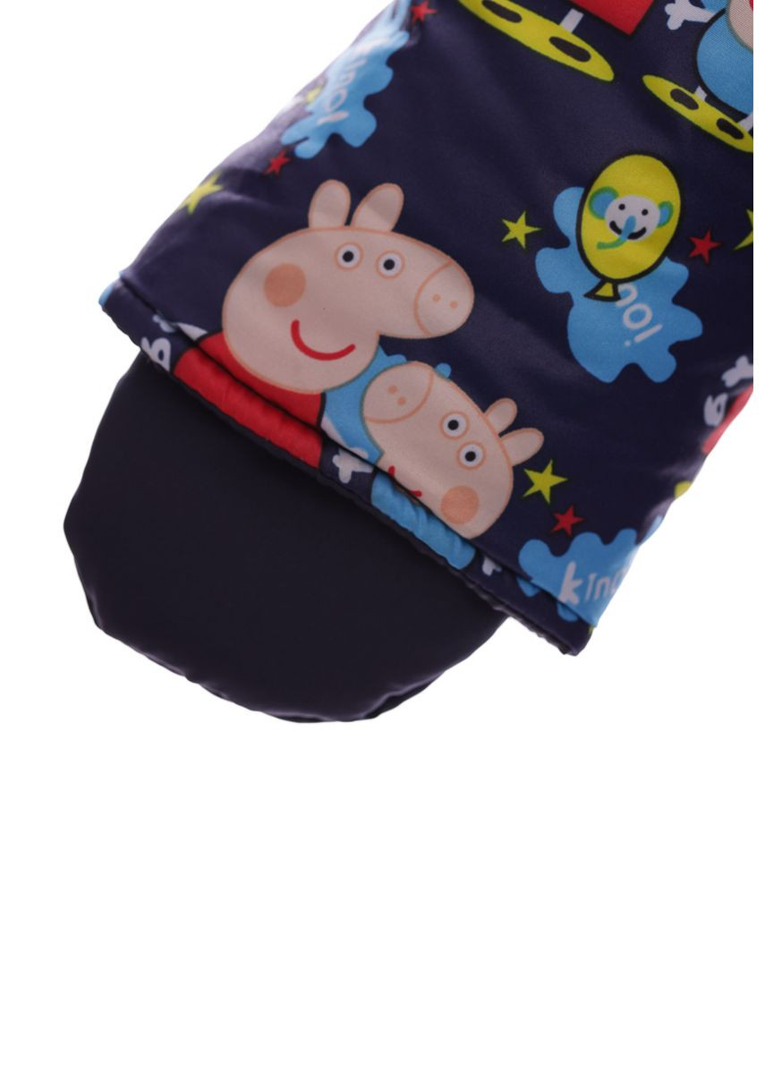 Синій зимній комбінезон на синтепоні для хлопчика з принтом пепи нуль підстібка синє коричневе хутро 86 см (50720) BABYKROHA