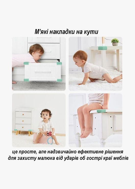 Защита от острых углов для детей, детские накладки на углы мебели, детская безопасность набор 4шт, белый 29377 No Brand (336186376)