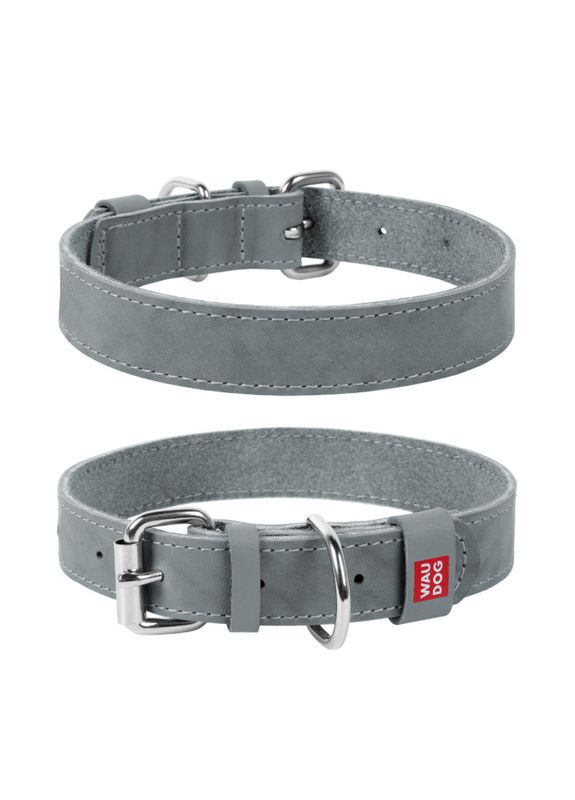 Ошейник для собак кожаный WAUDOG Classic Ширина 15 мм. Длина 27-36 см, Серый Collar (362136246)