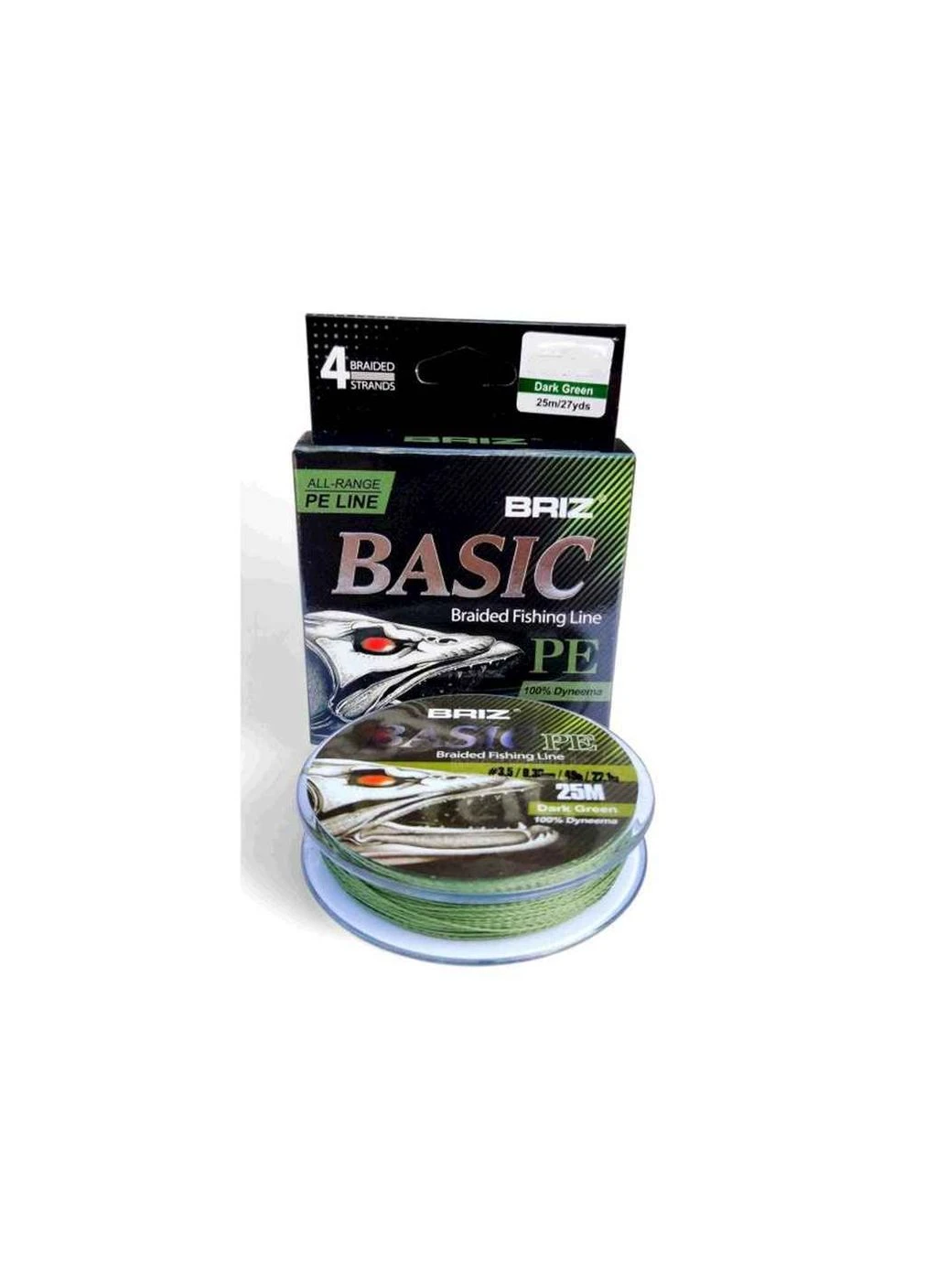 Шнур 0,18мм 10,9кг 25м Dark Green PE BRIZ (389468029)