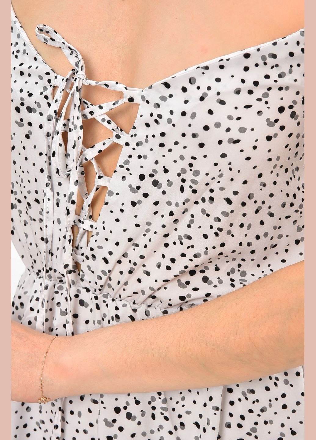 Сарафан жіночий білого кольору з принтом Let's Shop (334100737)