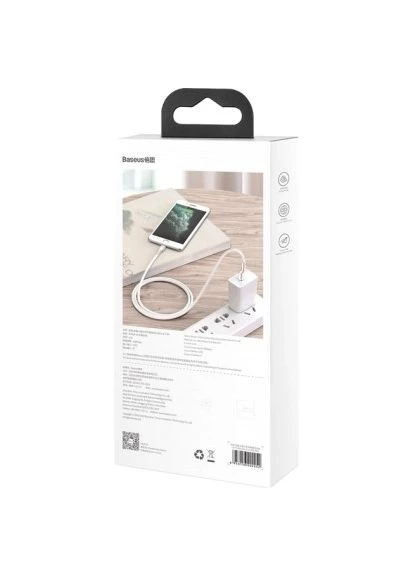 Дата кабель USB 2.0 AM to Lightning 2.0m Cafule Series Metal 2.4A White (CALJK-B02) Baseus (396682172)