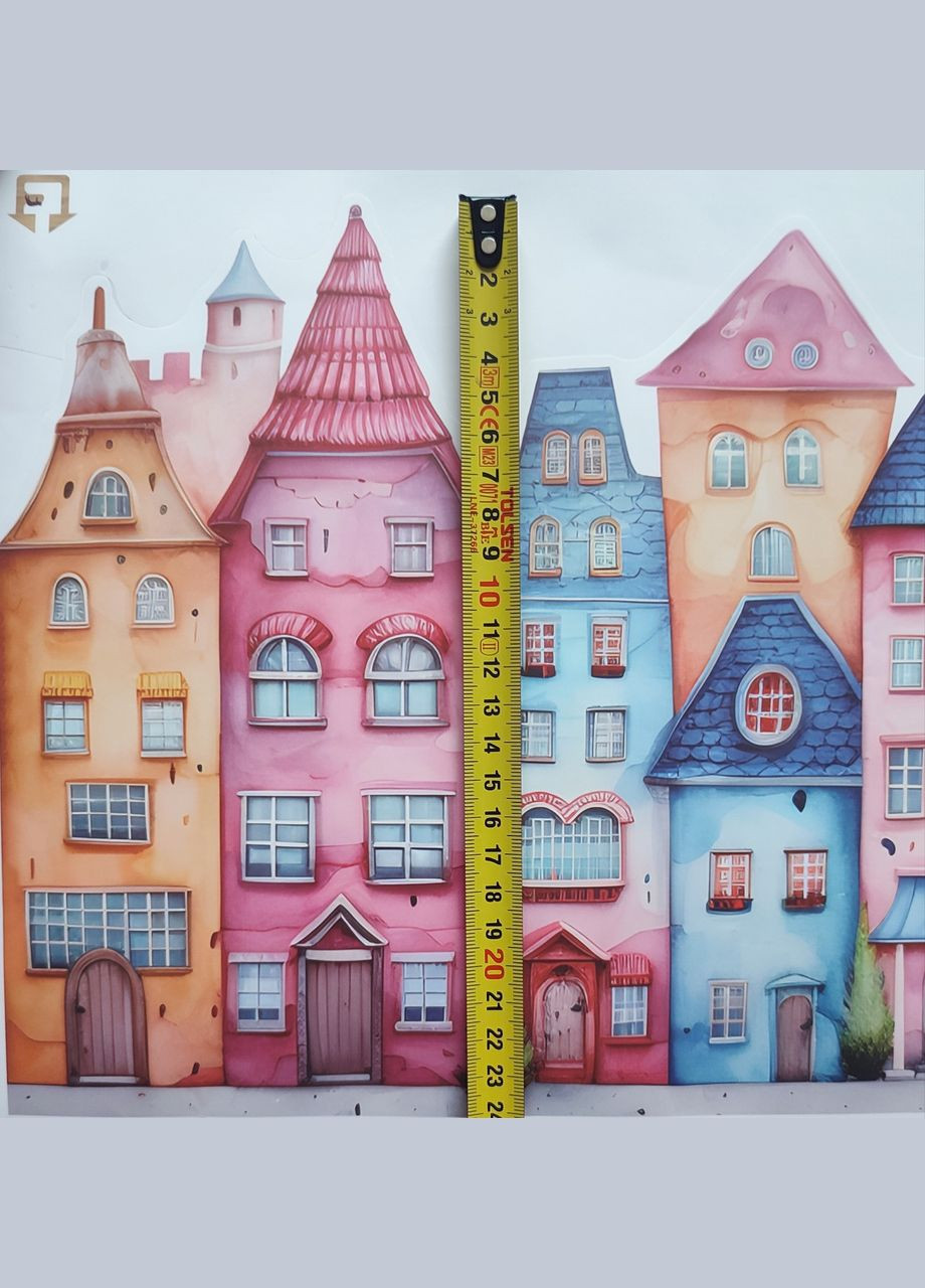 Наклейка Веселый цветной город ( лист 30 х 60 см) Б424 BRUP (325699329)