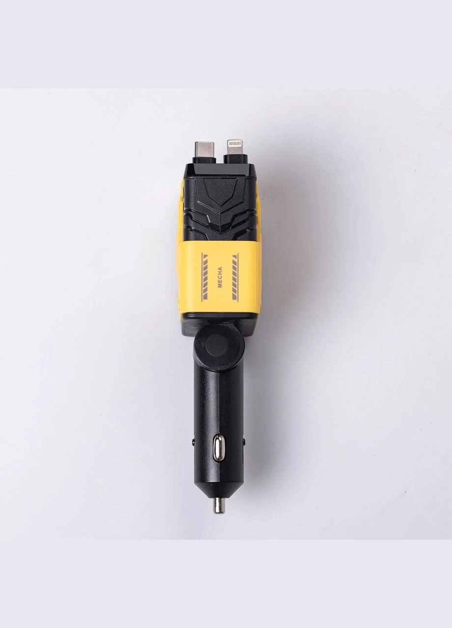 Автомобильное зарядное устройство MECHA с выдвижными кабелями и портами USB/Type-C HP-A1Y A+ (334016448)