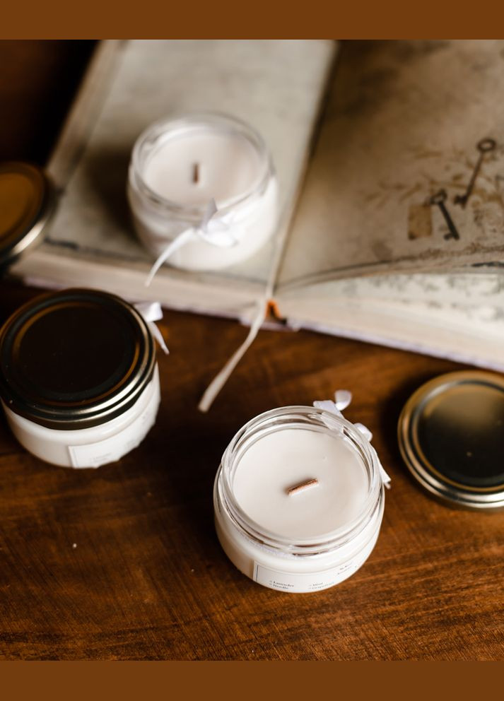 Соевая свеча с деревянным фитилем и эфирным маслом ручной работы 100 мл MyMood (267230691)