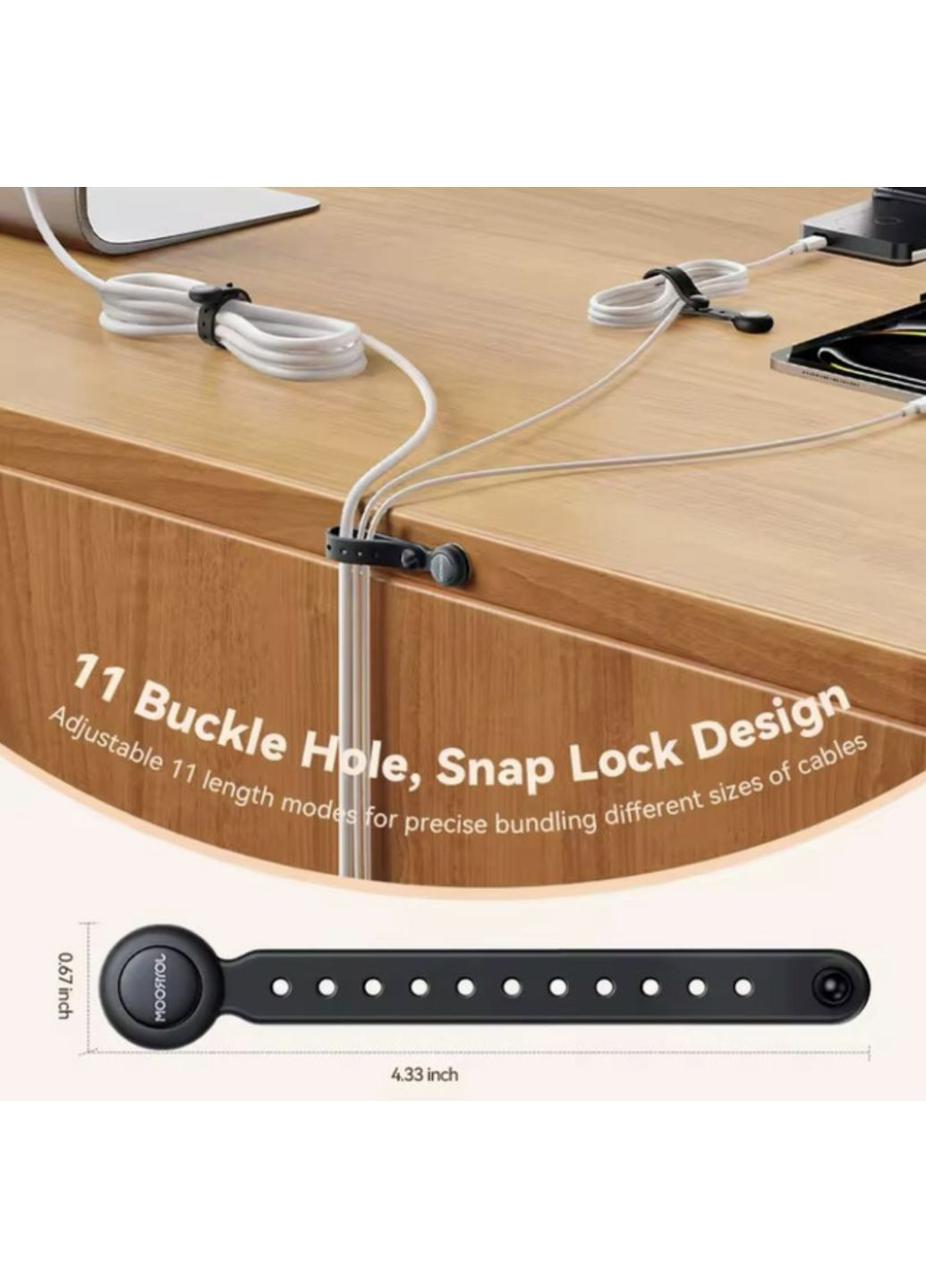 Органайзер-фіксатор кабелю магнітні тримачі для дротів стяжка хомут кліпса 12 шт Чорний Joyroom (358934999)