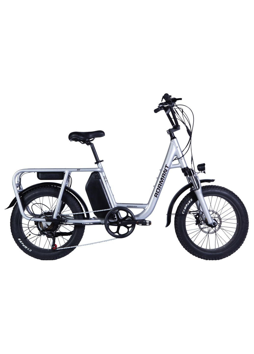 Велосипед з електроприводом 20" AL eADAMANT HDD рама-18,5" 48B 17.5А*г 750Вт срiблястий 2025 крила, підніжка (ELB-D-20-065) Dorozhnik (342389383)