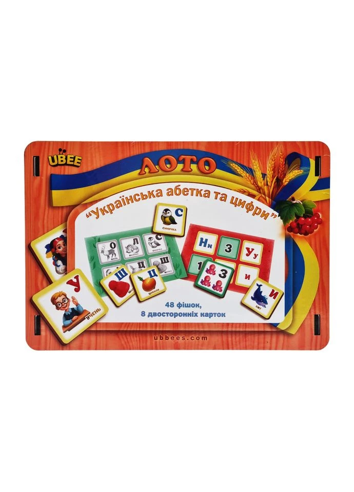 Настольная игра Лото "Азбука и цифры" (ПСД250) PSD250, 48 фишек Ubumblebees (335004156)