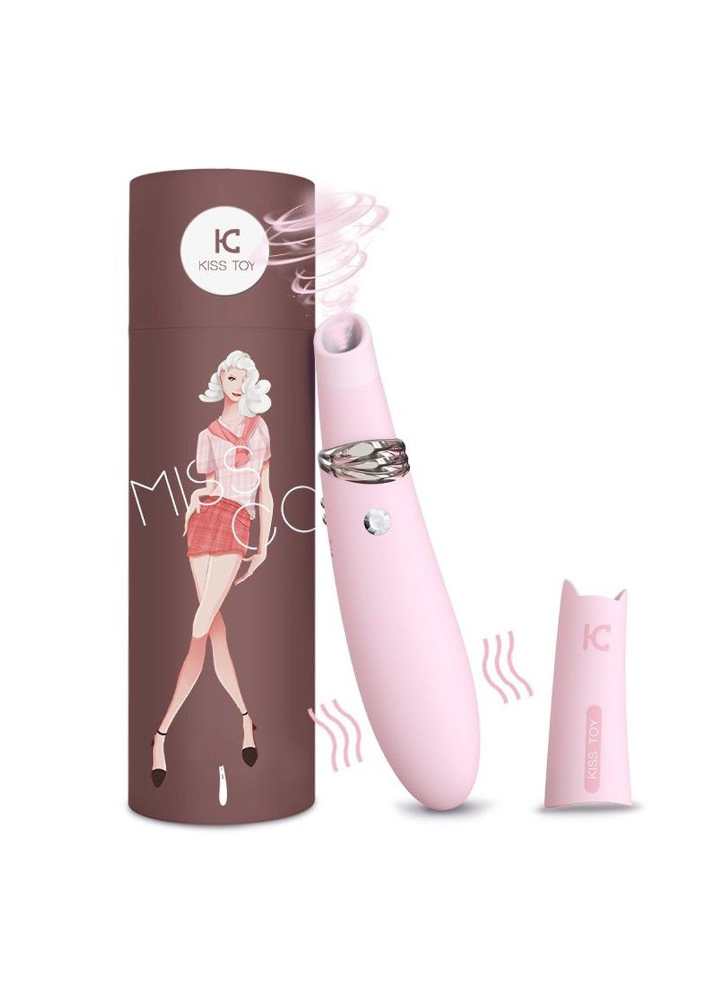 Вакуумний стимулятор з вібрацією Miss CC Pink, можна використовувати як вібратор, діам. 3,6см KisToy (316156238)