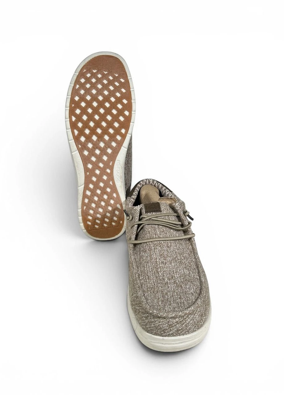 Коричневые мокасины paul knit warm brown (43351-2iu),, размер 47 (us m14), стелька 31 см Hey Dude