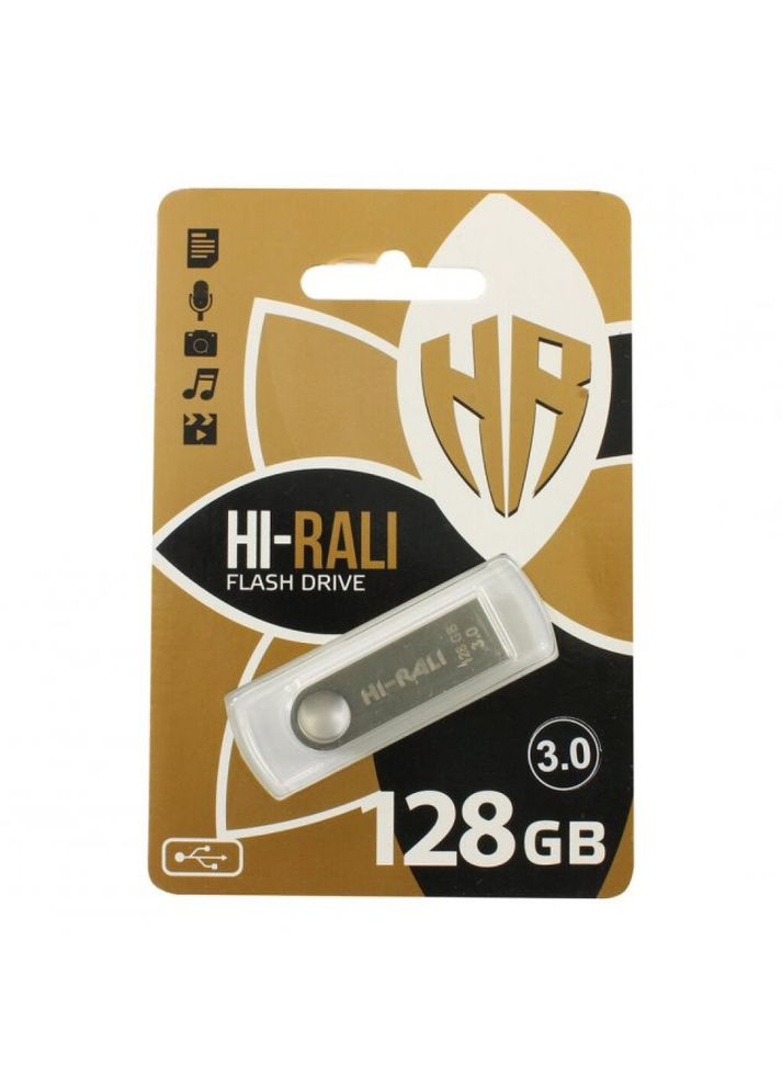 USB флеш-накопичувач 3.0 128gb Сталевий Hi-Rali (338223832)