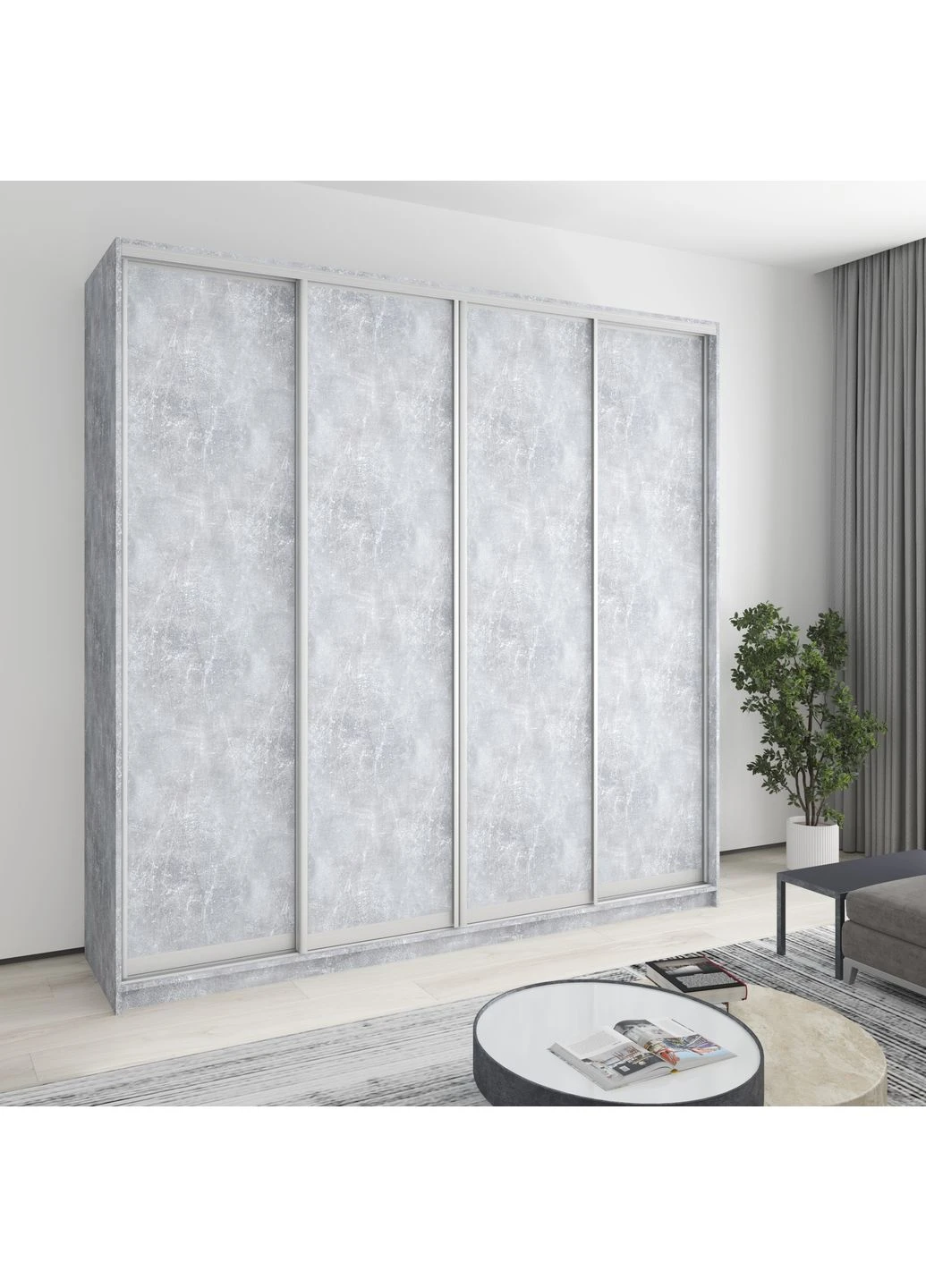Шкаф-купе четырехдверный Стандарт AL 4ДСП 240x60x240 см (MBS-13053) MebelStar (400479667)