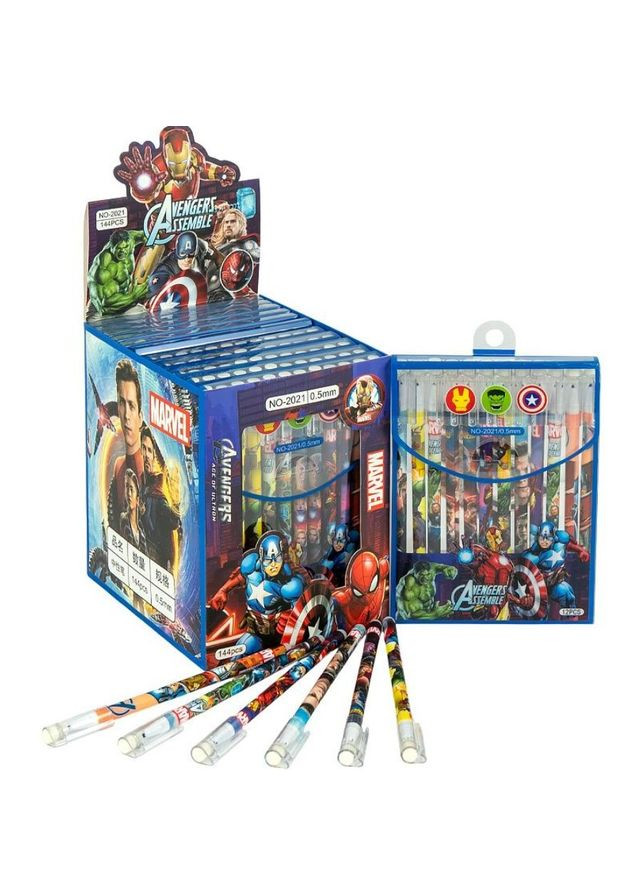 Ручка гелевая "пишет-стирает" синяя "Супергерои" No Brand (363115113)