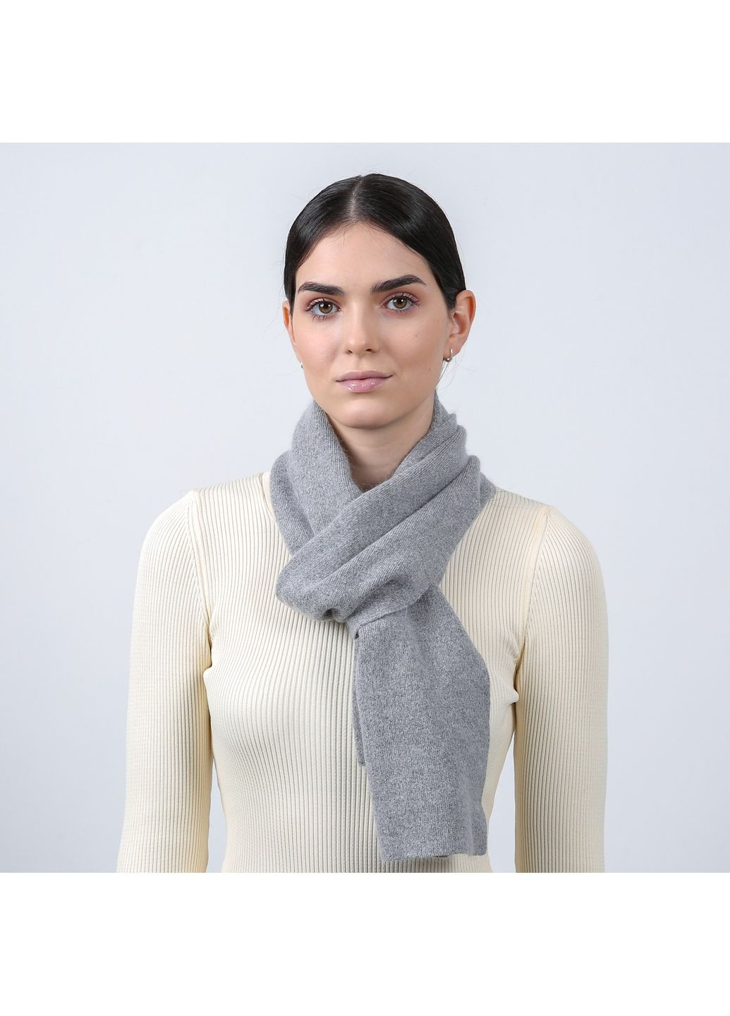 Шарф женский однотонный шерсть серый FELIX LuckyLOOK 671-808 (368390005)