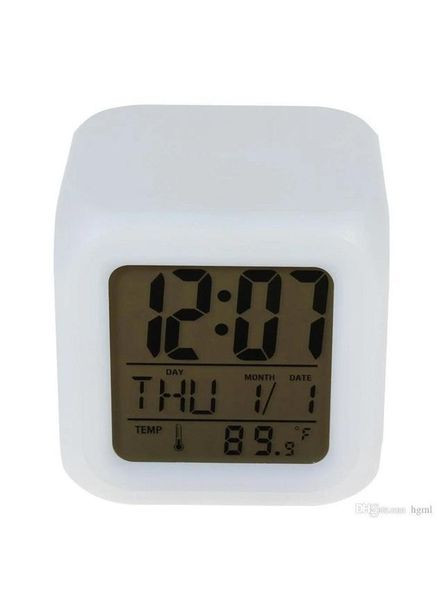 Настільний час з термометром та будильником 8 x 8 x 8 см Куб (H051174) No Brand (332211326)