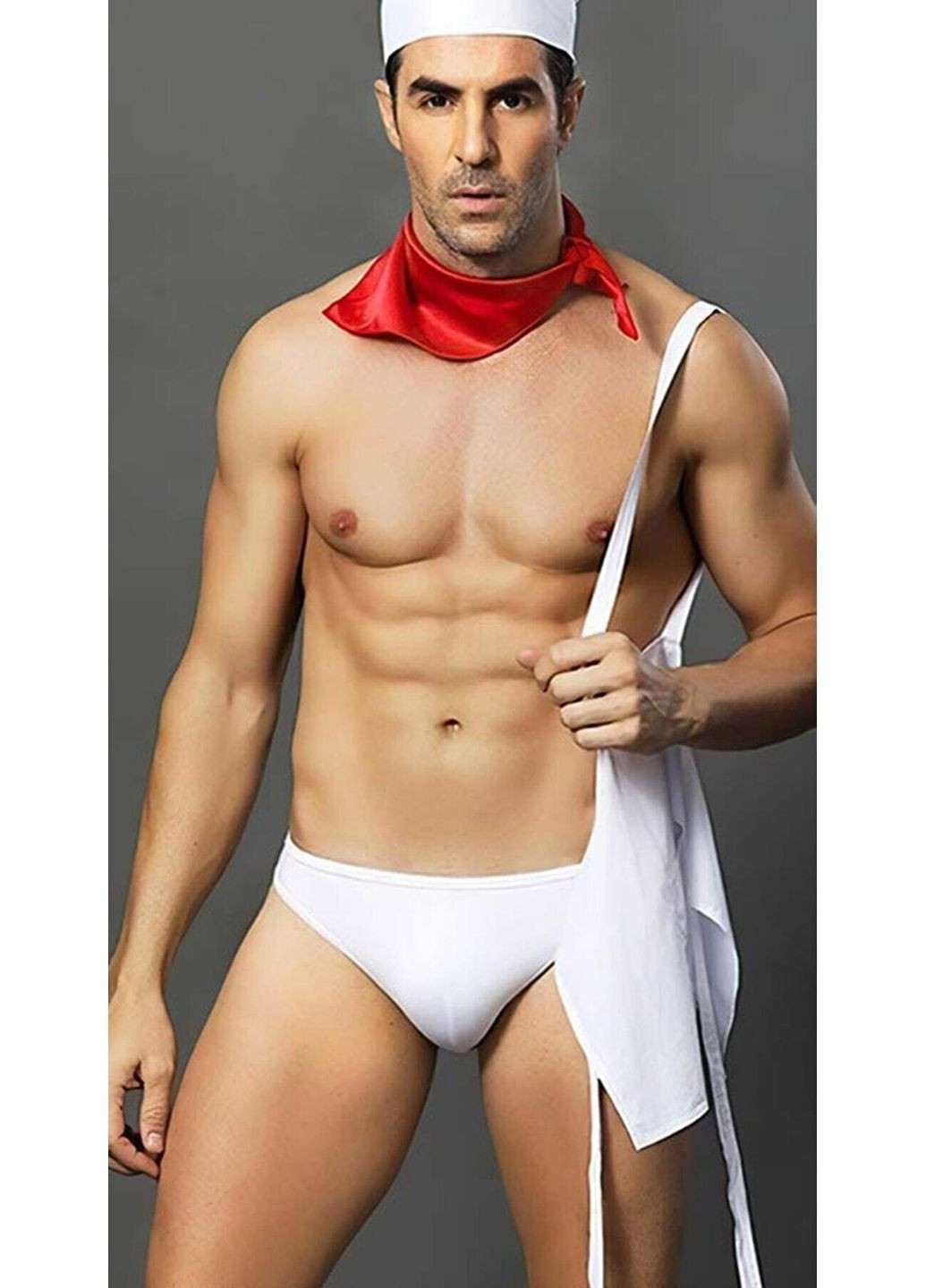 Білий демісезонний чоловічий еротичний костюм шеф-кухаря FOR DREAMS