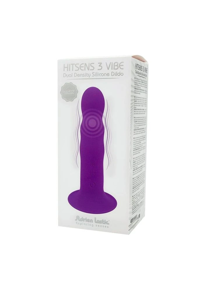 Двошаровий ділдо з вібрацією Hitsens 3 Purple, відмінно для страпона, діаметр 4 см, до Adrien Lastic (297587590)