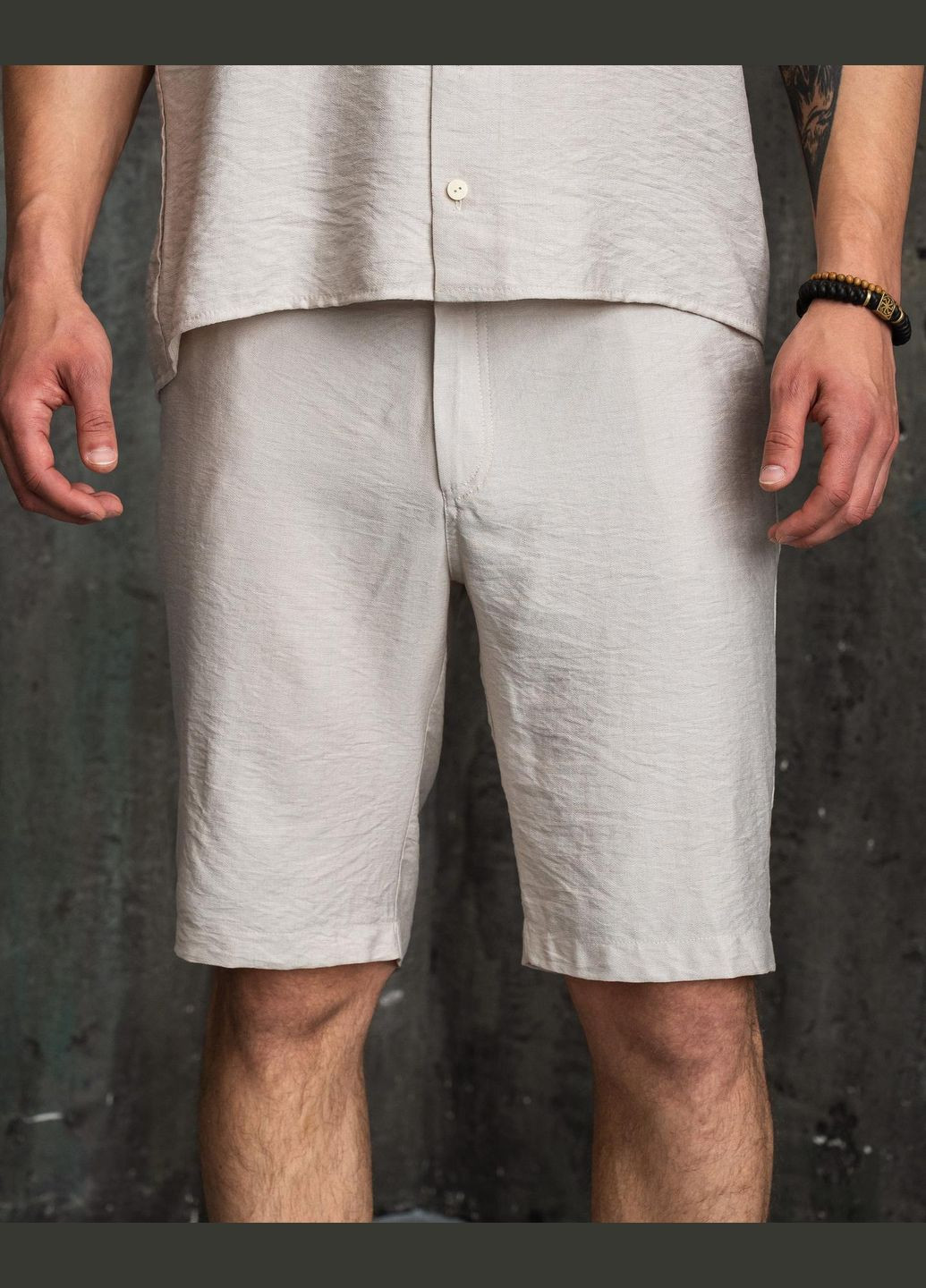 Мужские бежевые шорты из льна модные функциональные, шорты и бриджи для отдыха длинные мужские Intruder (338782748)
